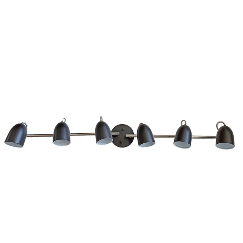 Track Light - 6 Lights - 45" - Steel - Chrome/Matte Black