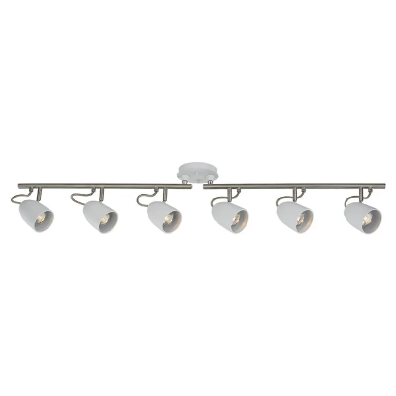 Track Light - 6 Lights - 45" - Steel - Chrome/Matte White