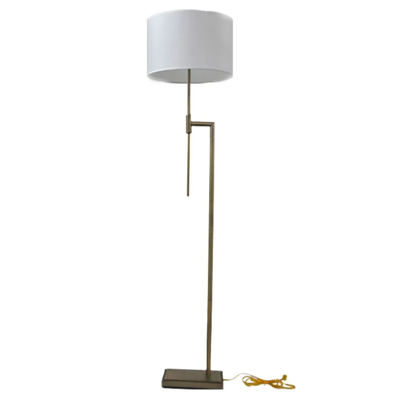 Allen + Roth Floor Lamp - 14.97-in x 65.95-in - Steel/Fabric - Soft Gold