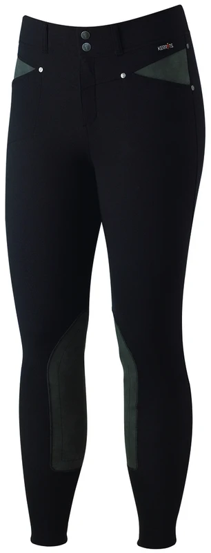 Kerrits Ladies Cross-Over Kneepatch Breeches Black / X-Large