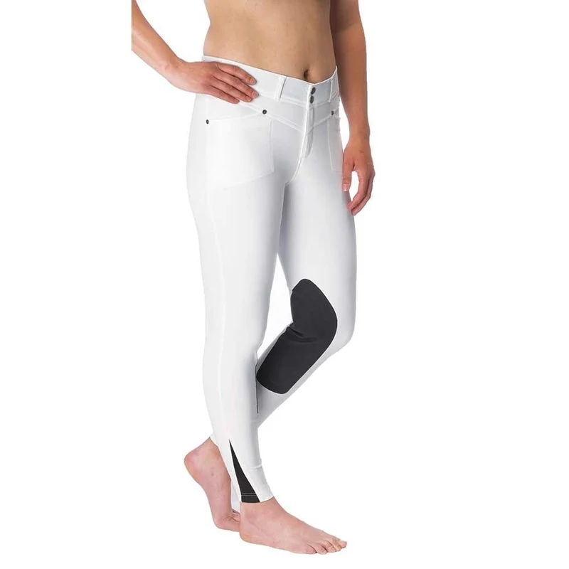 Kerrits Ladies Cross-Over Kneepatch Breeches White / X-Small