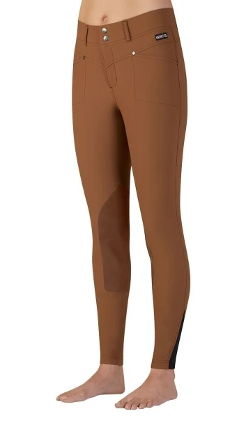 Kerrits Ladies Cross-Over Kneepatch Breeches Dark Acorn / X-Small