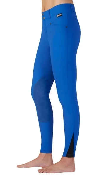 Kerrits Ladies Cross-Over Kneepatch Breeches Bluestone / X-Large