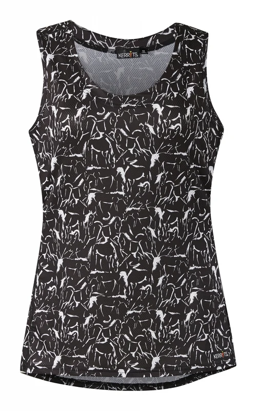 Kerrits Ladies Ice Fil Tank Black Etched Horse / Large