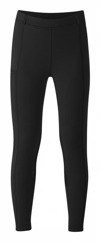 Kerrits Kids Power Stretch Pocket Knee Patch Tights Black / Medium