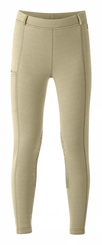 Kerrits Kids Power Stretch Pocket Knee Patch Tights Tan / Small