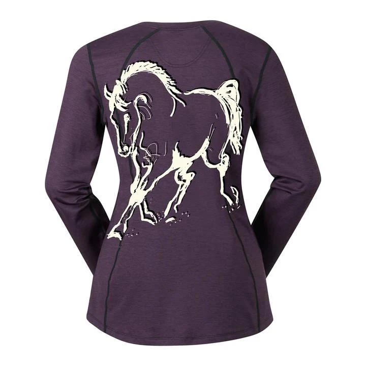 Kerrits Groundwork Top - Animals to Wear Boysenberry / X-Small