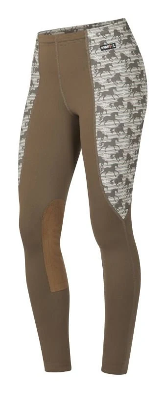 Kerrits Kids Knee Patch Tights Pecan Striped Horse / Small