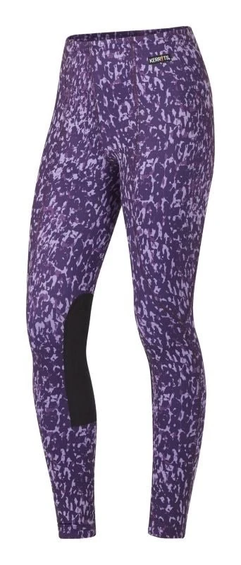 Kerrits Kids Knee Patch Tights Blackberry Leopard / Medium