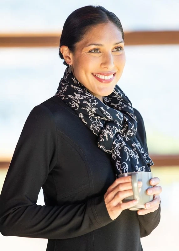 EQL by Kerrits Ladies Wrap it Up Scarf Black Horseplay