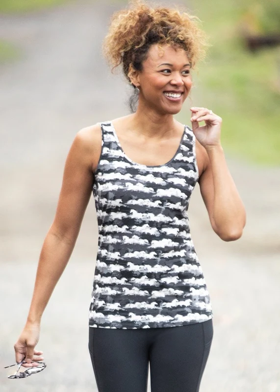 EQL by Kerrits Ladies Organic Cotton Printed Tank Top Black Wild Horse / 2X-Large