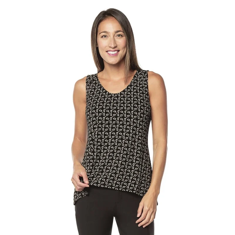 EQL by Kerrits Ladies Keyhole Flowy Tank Top Black Lattice Bits / X-Large