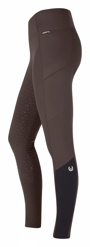 Kerrits Ladies Thermo Tech Full Leg Tights Walnut/Black / 2X-Large