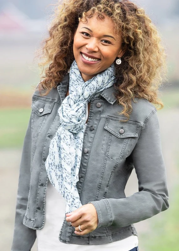 EQL by Kerrits Ladies Wrap It Up Scarf Chambray Horse Meadow / 28-1/2" W x 72 L