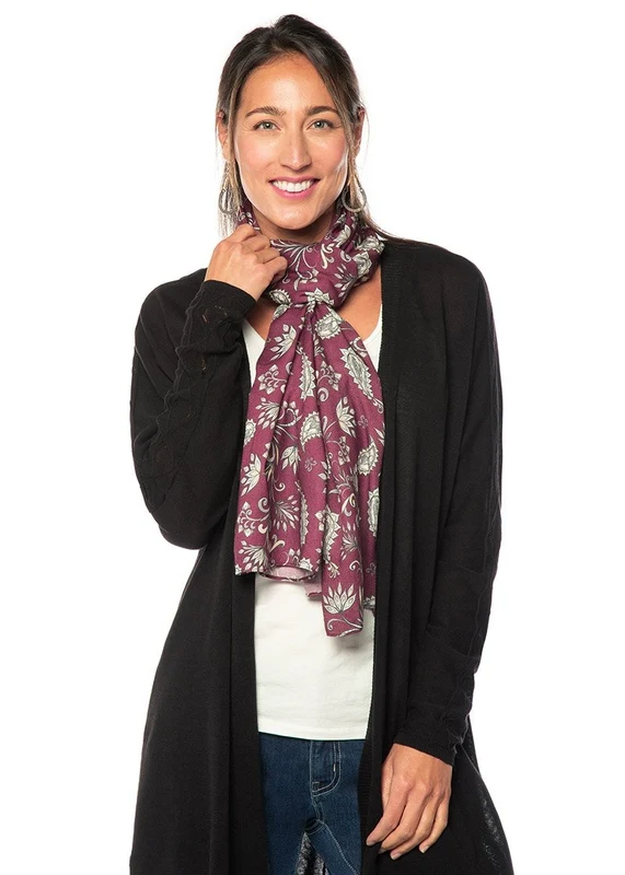 EQL by Kerrits Ladies Wrap It Up Scarf Rosewood Horse Paisley / 28-1/2" W x 72 L