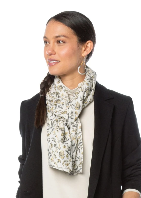 EQL by Kerrits Ladies Wrap It Up Scarf Soft White Cheval Paisley / 28-1/2" W x 72 L