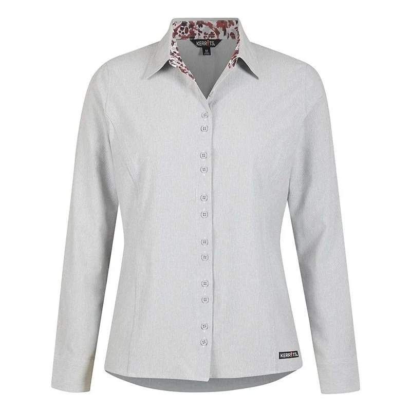 Kerrits Ladies Equitate Button Up Shirt 1X Taupe / 1X-Large
