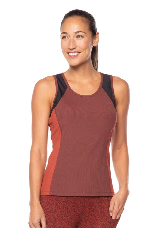 Kerrits Ladies Straight Line Sport Tank Top Mahogany / Small