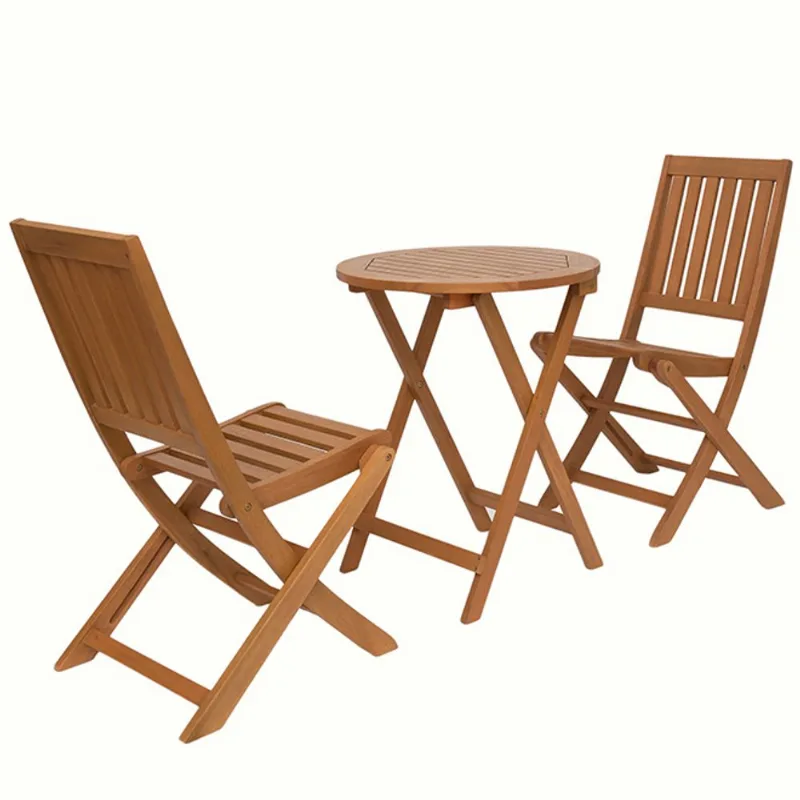 Bazik Danforth 3-Piece Brown Wood Bistro Patio Set