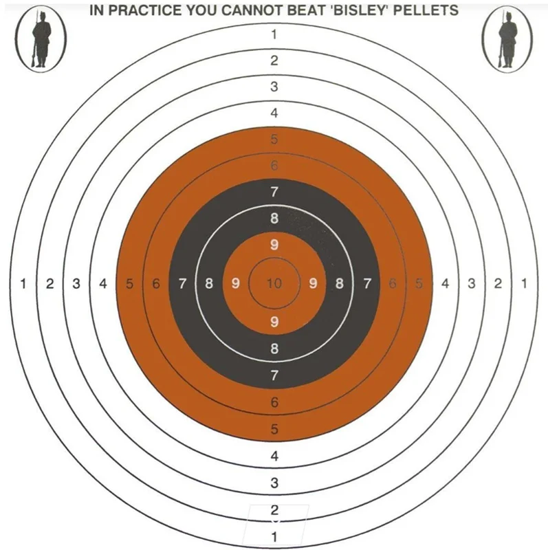 Bisley Medium Card Paper Targets 17cm / Single Targets 100 Pack