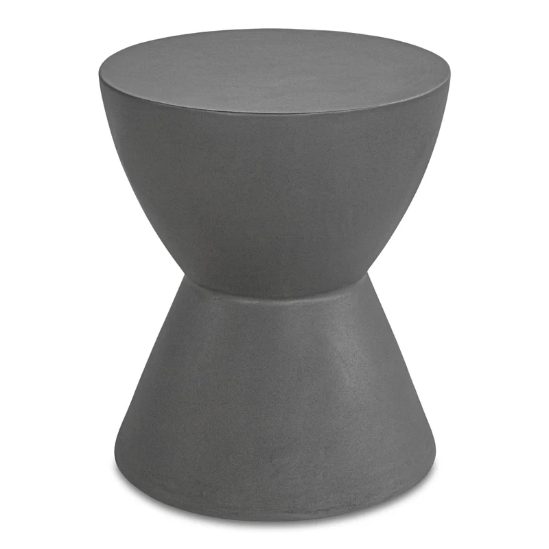 Moe's Home Collection - Hourglass Outdoor Stool - BQ-1022-25 Grey / 13.25" X 13.25" X 19.75"