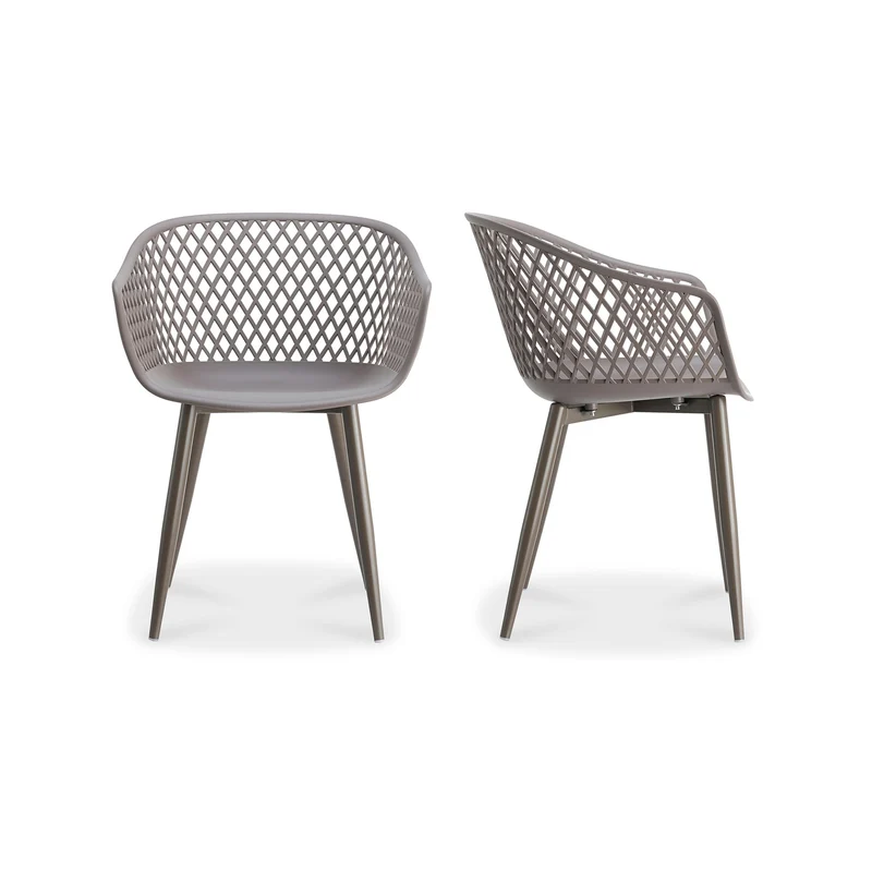 Moe's Home Collection - Piazza Outdoor Chair Grey-Set Of Two - QX-1001-15 Grey / 38" X 38" X 19"