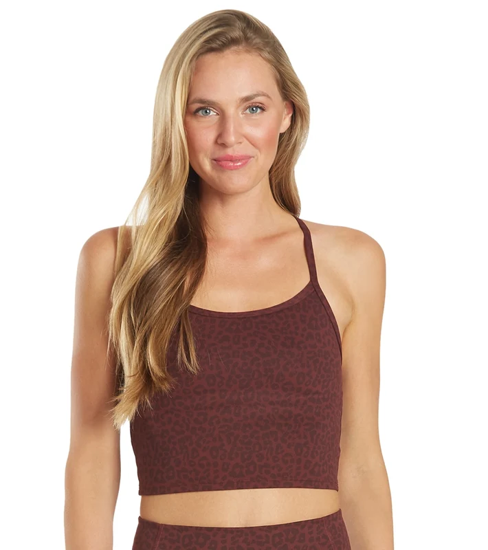 Everyday Yoga Unity Cheetah Crop Tank Burgundy Cheetah / XL