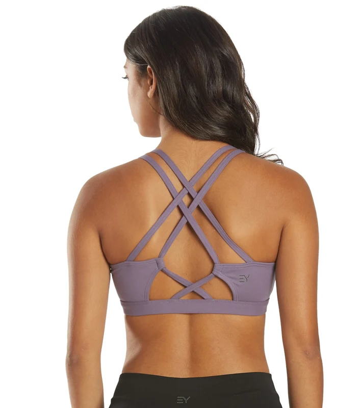 Everyday Yoga Rejoice Solid Sports Bra Purple Taupe / X-Large