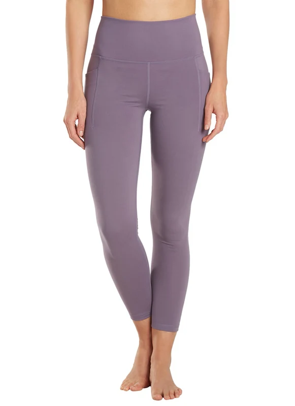 Everyday Yoga Uphold Solid High Waisted 7/8 Leggings With Pockets 25" Purple Taupe / Small
