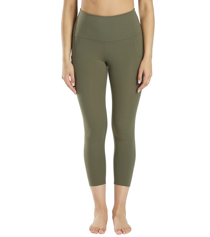 Everyday Yoga High Waisted Capri Crop 21" Dark Olive / X-Large
