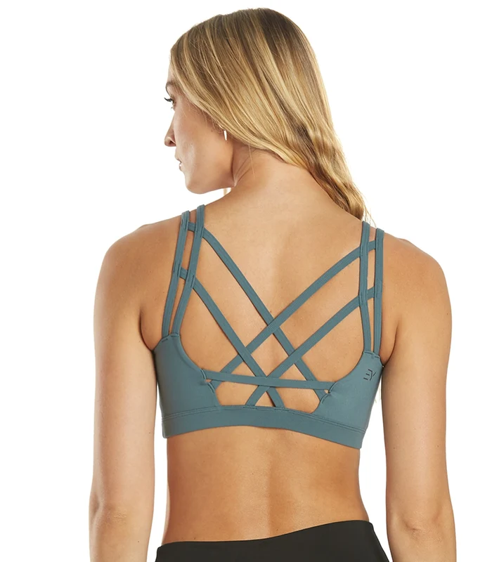 Everyday Yoga Strappy Back Sports Bra Eucalyptus Grey / Large