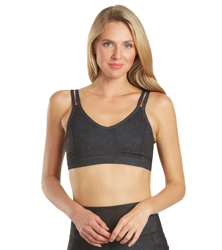Everyday Yoga Radiant Tribe Strappy Back Sports Bra Black Tribal / M