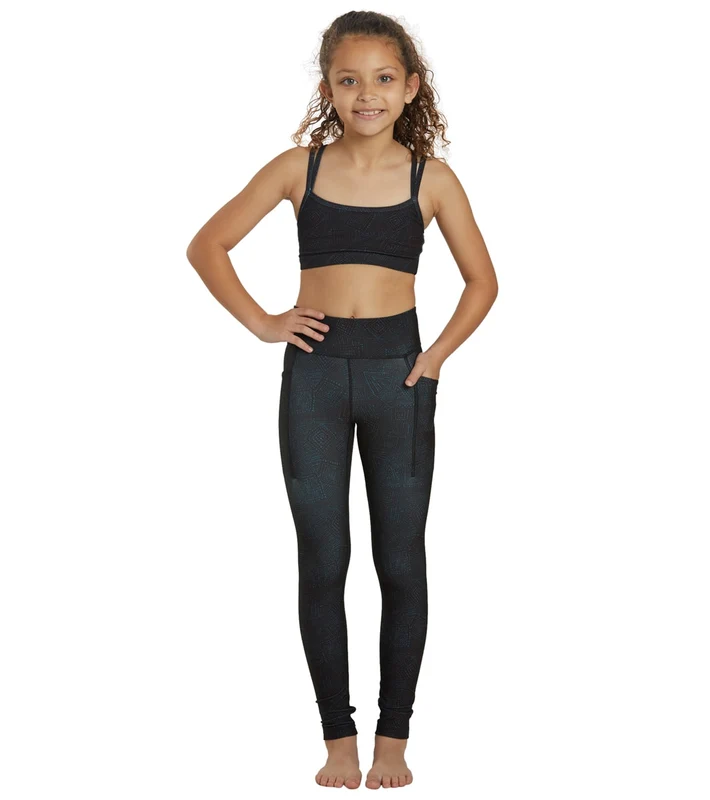 Everyday Yoga Girl Uphold Tribe High Waisted Leggings With Pockets Black Tribal / Medium