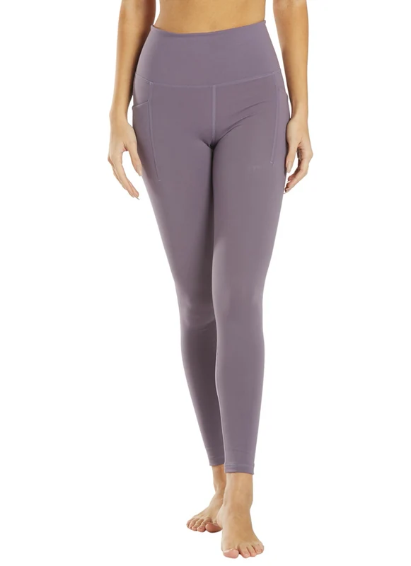 Everyday Yoga Uphold Solid High Waisted Leggings With Pockets 28" Purple Taupe / Large