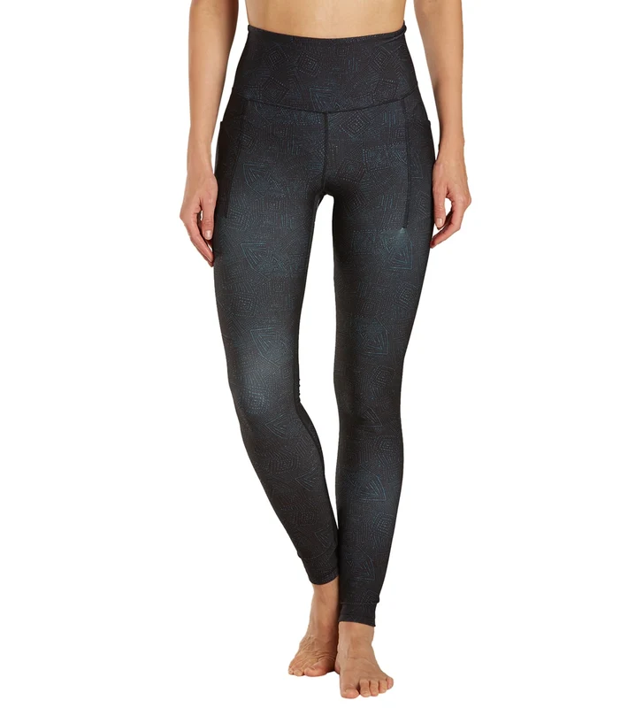 Everyday Yoga Uphold Tribe High Waisted Leggings With Pockets 28" Black Tribal / Small