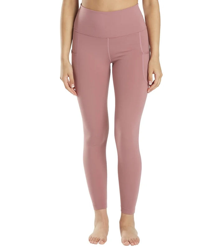 Everyday Yoga High Waisted 7/8 Leggings 25" Dusty Rose / Large