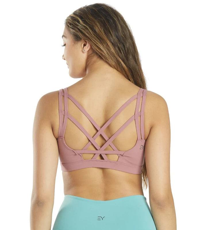 Everyday Yoga Strappy Back Sports Bra Dusty Rose / Medium