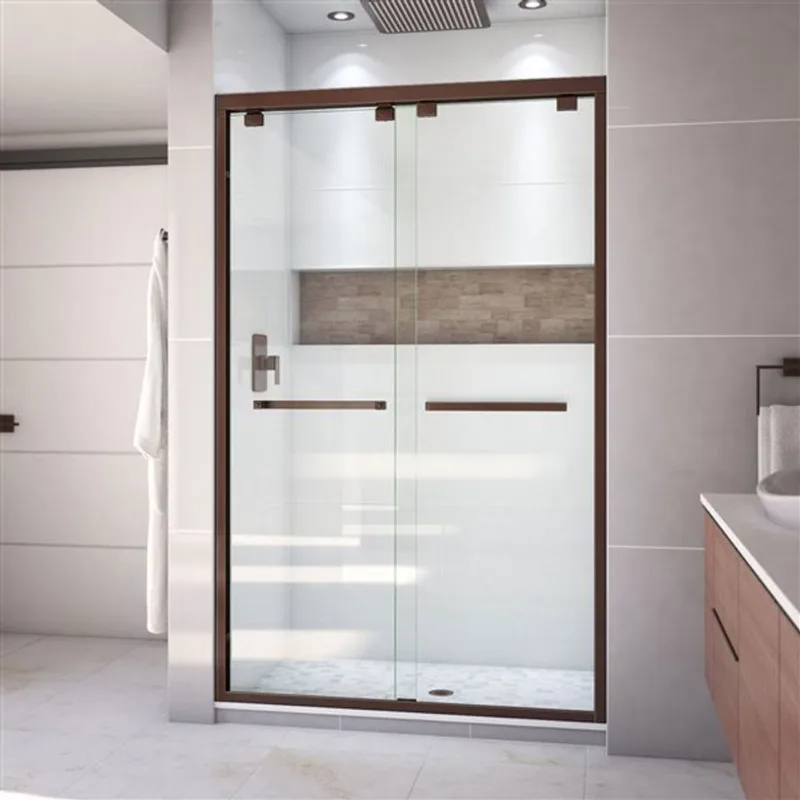 Encore 44-48 x 76 Semi-Frameless Bypass 8mm Shower Door in Oil Rubbed Bronze
