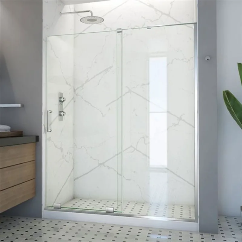Mirage-X 56-60 x 72 Frameless Sliding 10mm Shower Door in Chrome; Right Wall Installation