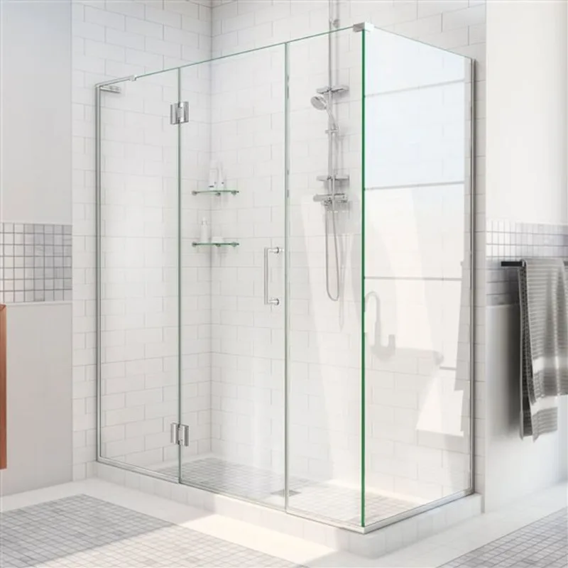 Unidoor-X 48 x 30 3/8 x 72 Frameless Hinged 10mm Pivot Shower Enclosure in Chrome