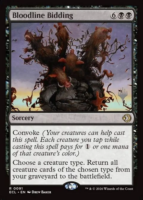 Bloodline Bidding (91p) - Planeswalker Stamped Foil / Near Mint
