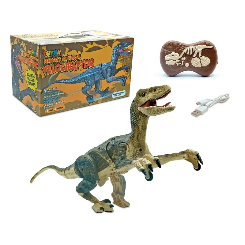 Toynk De Brinquedo Rc Dinosaur Velociraptor Com Caminhada E Som Realistas