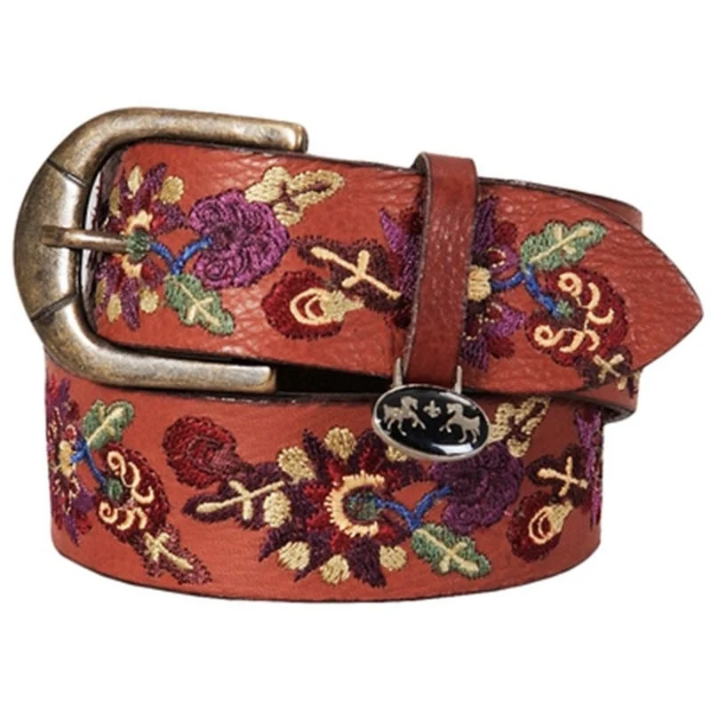 Equine Couture Veronica Leather Belt Oak Bark / Large