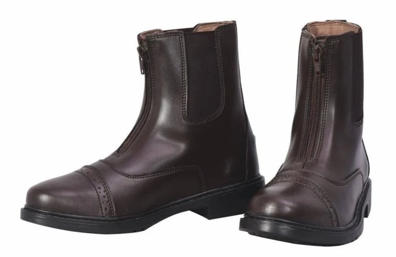 TuffRider Ladies Starter Front Zip Paddock Boots Mocha / 11 Wide