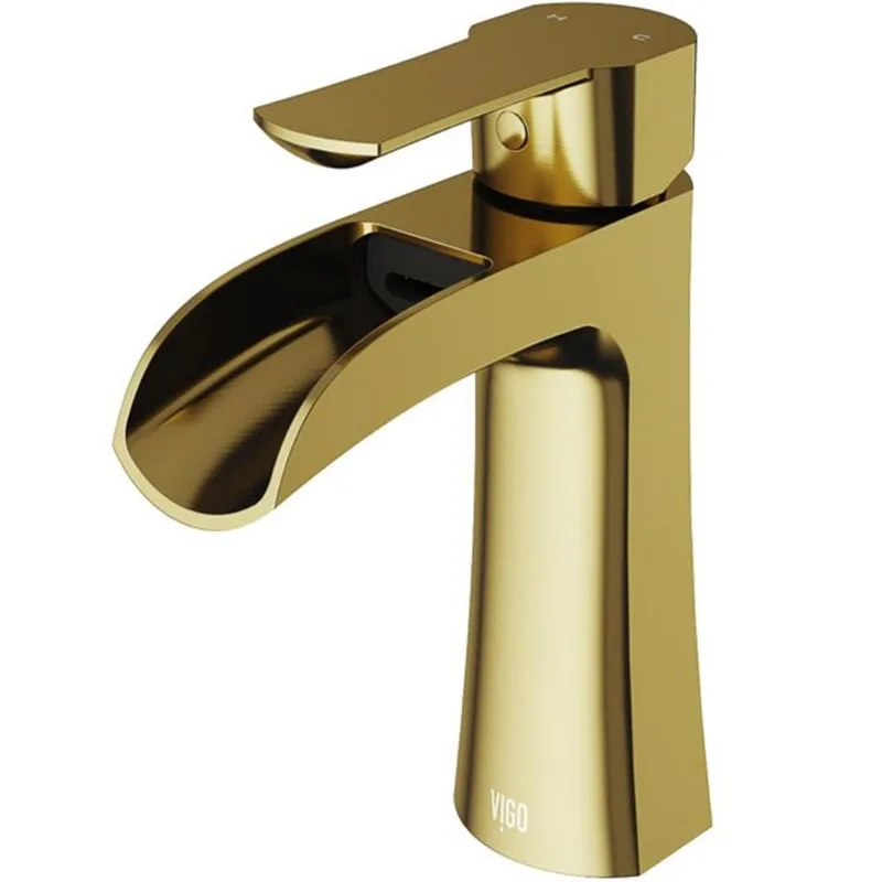 VIGO Paloma 7-in H Single Handle One-Hole Bathroom Faucet - Matte Brushed Gold