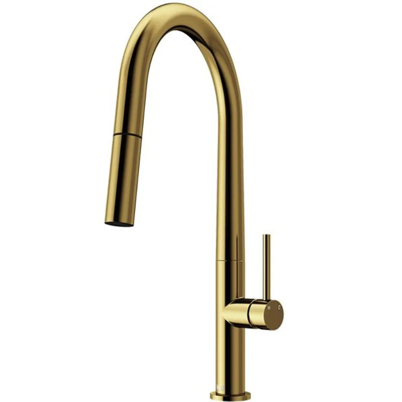 VIGO Greenwich 18-in H Single Handle Pull-Down Sprayer Kitchen Faucet - Matte Brushed Gold