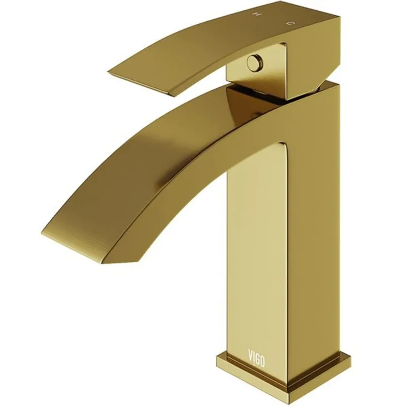 VIGO Satro 7-in H Single Handle One-Hole Bathroom Faucet - Matte Brushed Gold