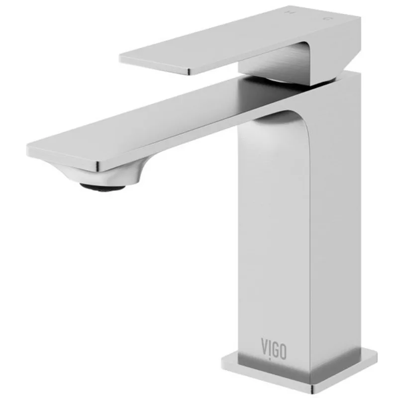 VIGO Dunn 6-in H Single Handle One-Hole Bathroom Faucet - Brushed Nickel