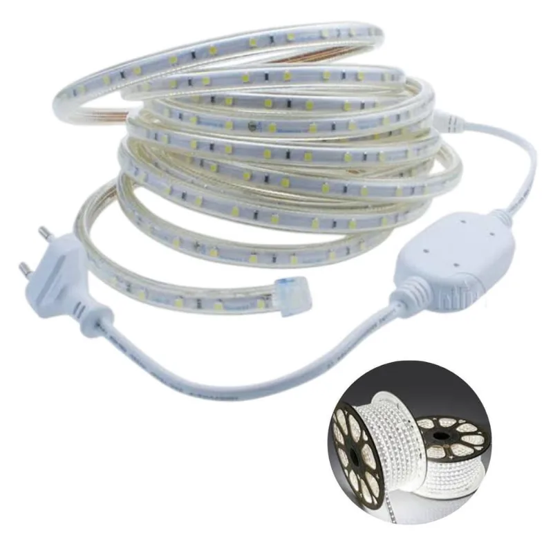 15 Metros Fita Mangueira Led Chata 6500K Branco Com Conector