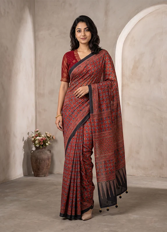 Pink Modal Silk Saree Without Blouse Piece One Size